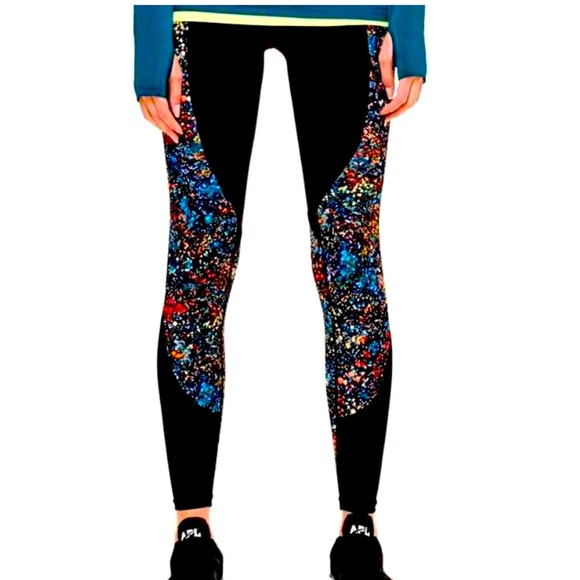 lululemon athletica Pants - Lululemon Wake and Train Tight 28” Black/Flowerescent Multi Color 4 Dot